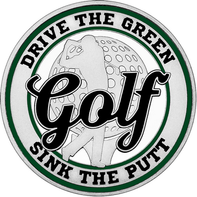 Black "Golf" with Dark Green Outer Circular Borders